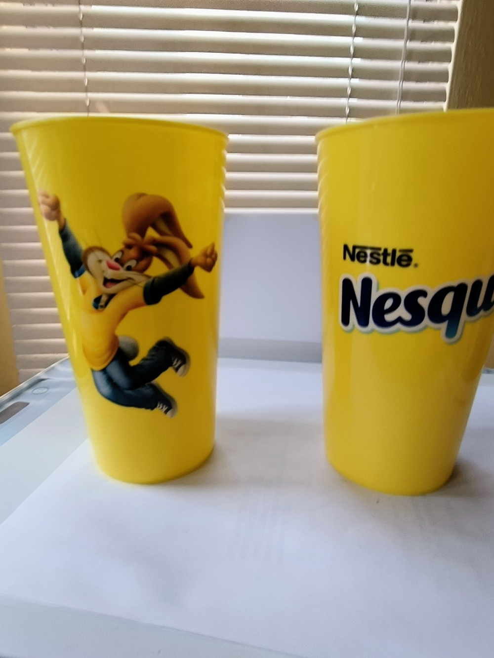Nestle Nesquick Yellow Character Plastic Cups - Set of 2